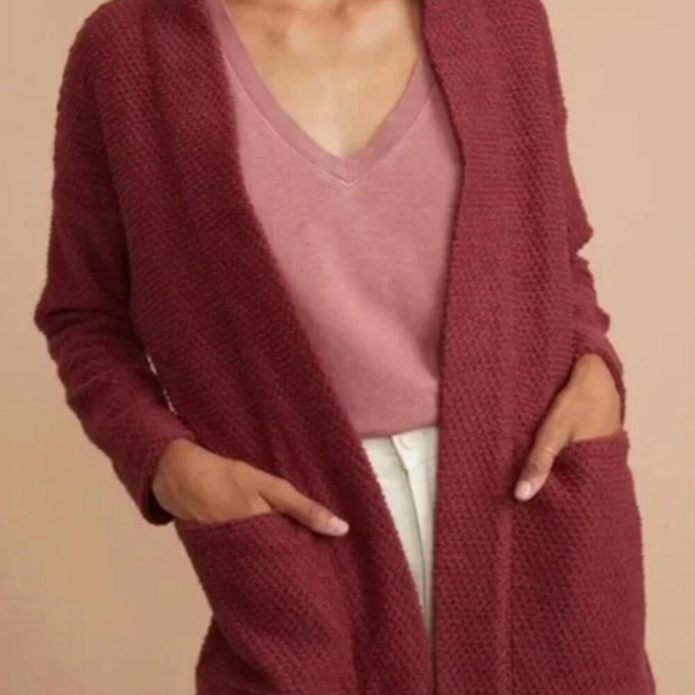 Marine Layer Birdseye Cardigan in Rhododendron
